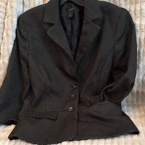 Ann Taylor Black and White Dotted Women's Blazer